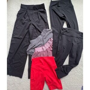 Lot 6 -  Lululemon Size 8 Wide Leg Pants, Cropped Leggings, Running Shorts